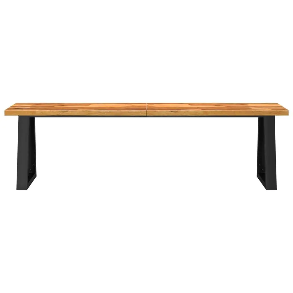 Acacia Wood Live Edge Bench 160cm Brown Seating Furniture U-Shaped Steel Frame
