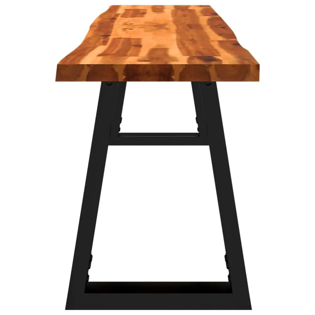 Acacia Wood Live Edge Bench 160cm Brown Seating Furniture U-Shaped Steel Frame