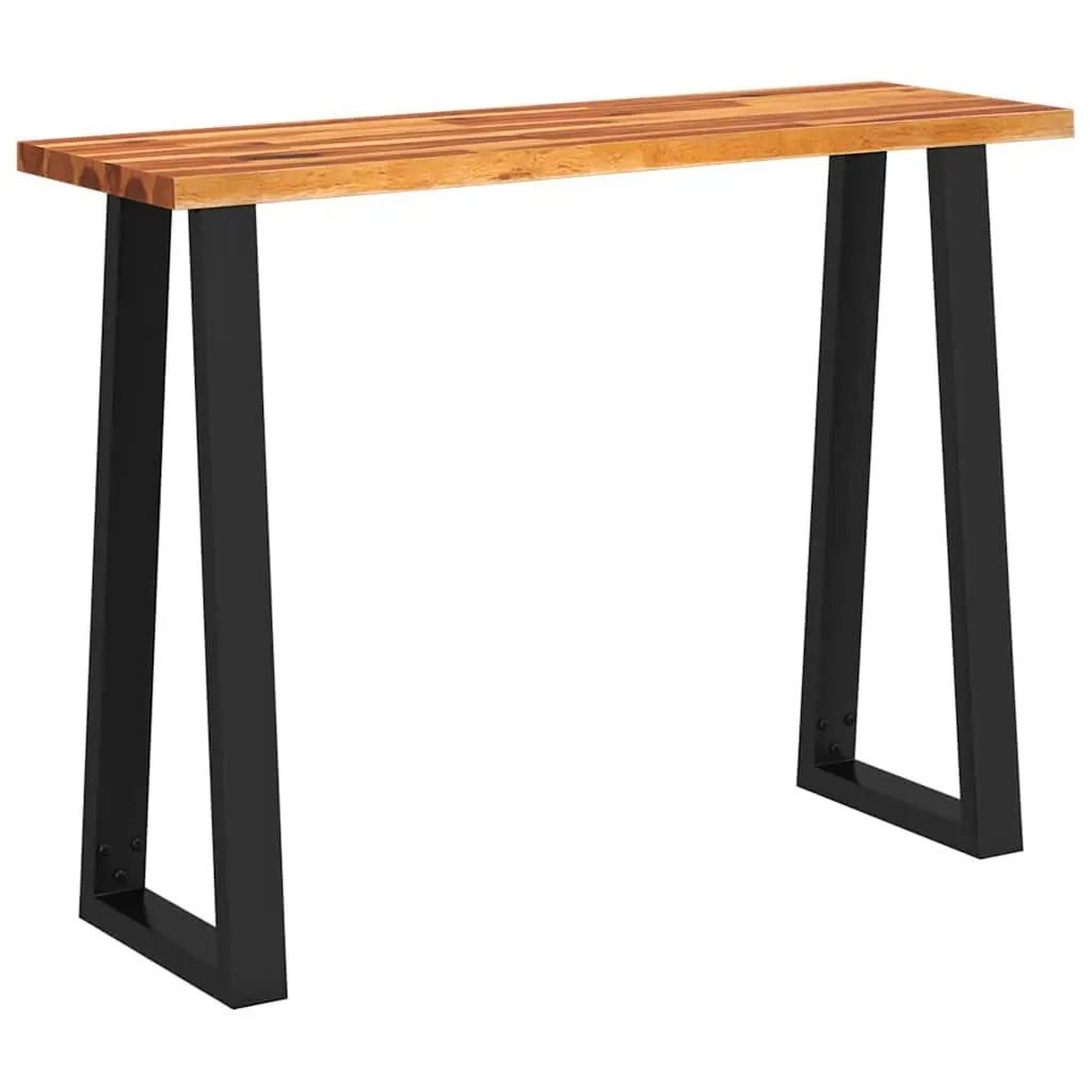 Console Table Live Edge Acacia Wood 110cm Brown U-Shaped Steel Legs