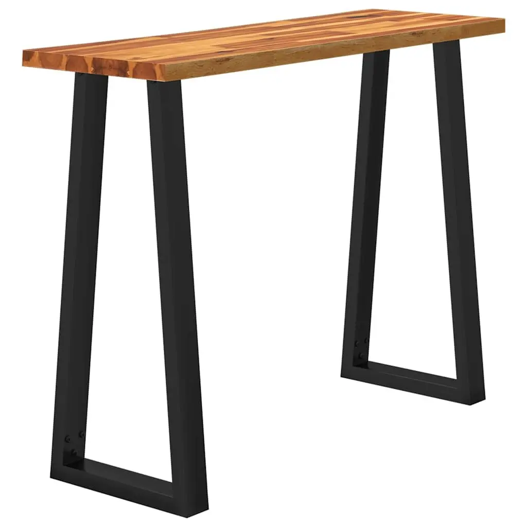 Console Table Live Edge Acacia Wood 110cm Brown U-Shaped Steel Legs