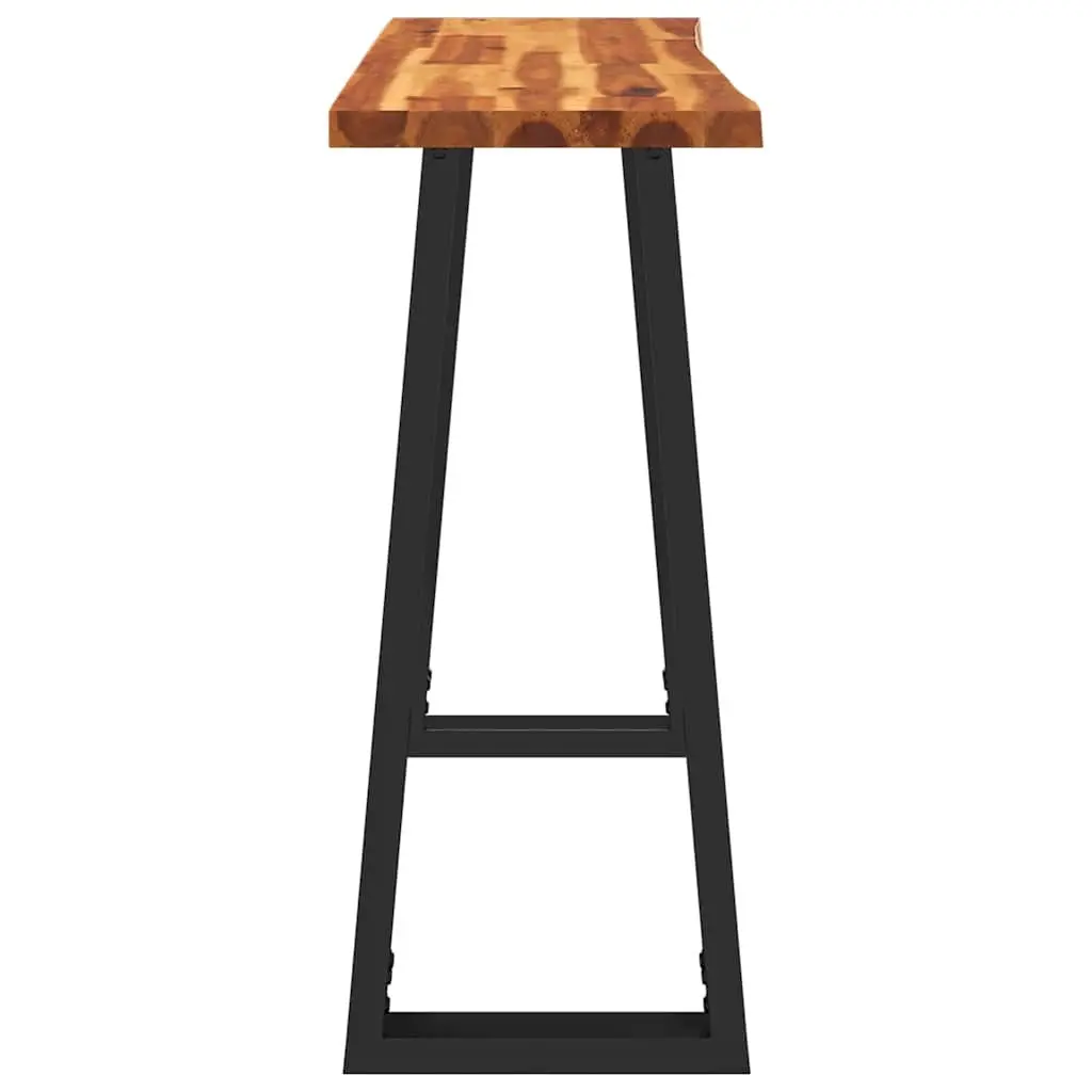 Console Table Live Edge Acacia Wood 110cm Brown U-Shaped Steel Legs