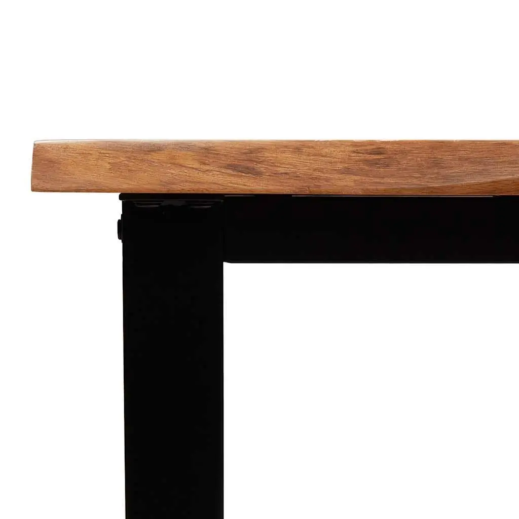 Console Table Live Edge Acacia Wood 110cm Brown U-Shaped Steel Legs
