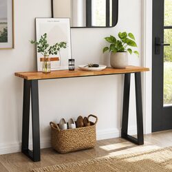 Live Edge Console Table 140x40x80cm Solid Wood Acacia Brown
