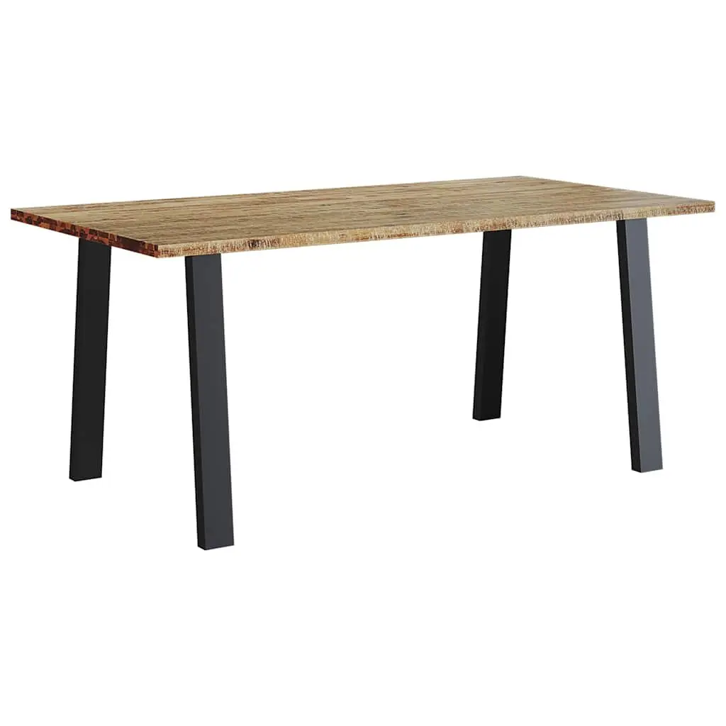 Dining Table Industrial Style 150x90x75cm Solid Acacia Wood Steel Legs Brown