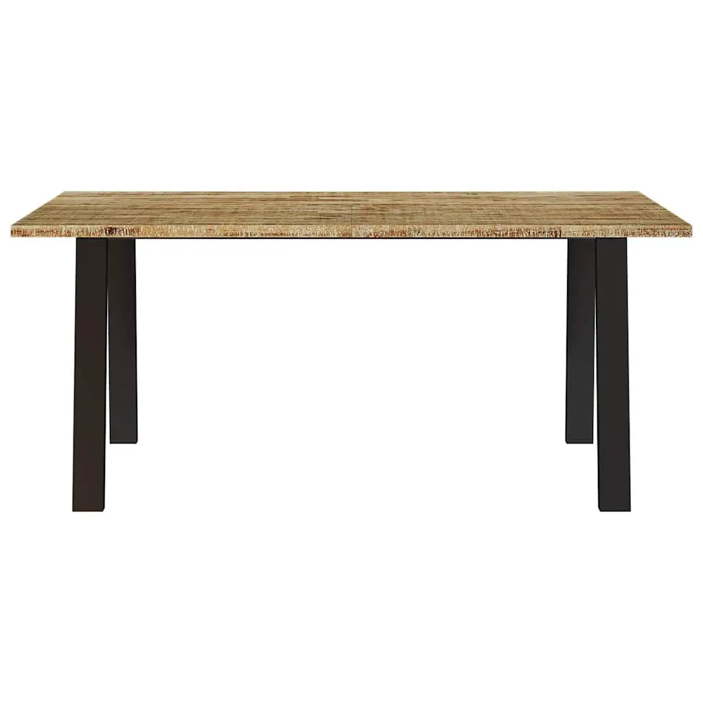 Dining Table Industrial Style 150x90x75cm Solid Acacia Wood Steel Legs Brown