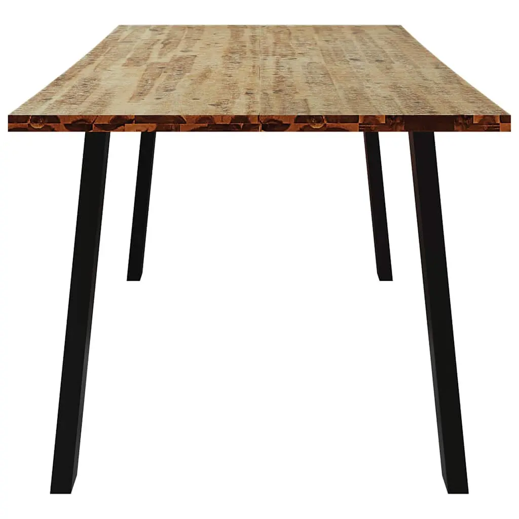 Dining Table Industrial Style 150x90x75cm Solid Acacia Wood Steel Legs Brown