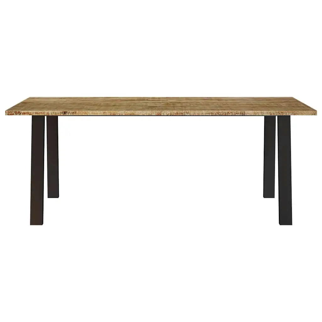 Dining Table Industrial Style 200x90x75 cm Solid Wood Acacia Brown Metal Legs