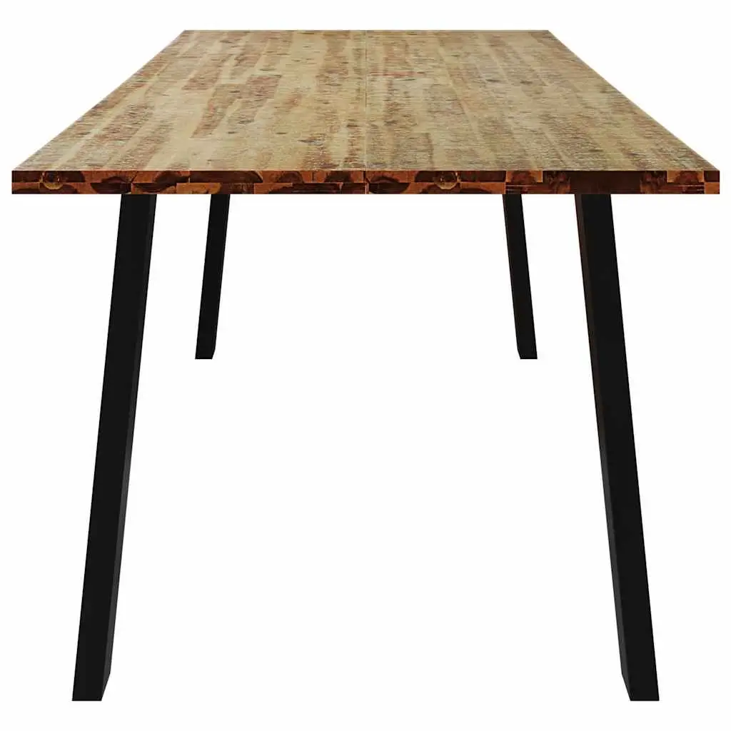Dining Table Industrial Style 200x90x75 cm Solid Wood Acacia Brown Metal Legs