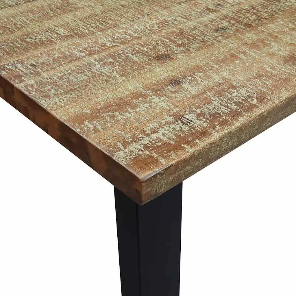 Dining Table Industrial Style 200x90x75 cm Solid Wood Acacia Brown Metal Legs