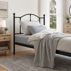 Classic Black Metal Headboard for 90 cm Beds