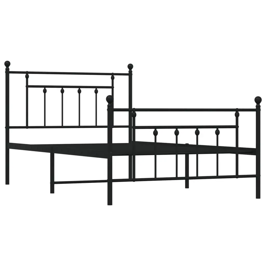 Metal Bed Frame Black 107x203cm Steel