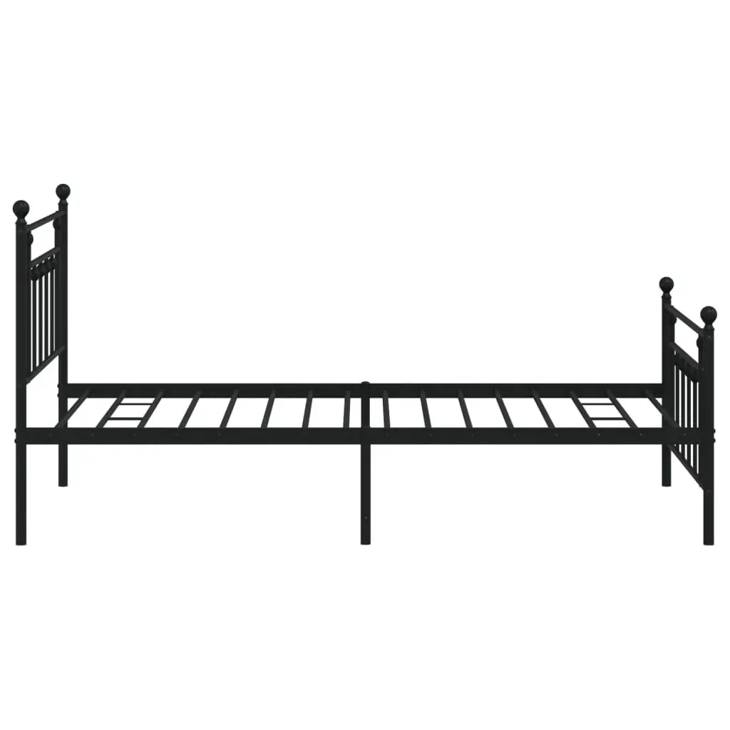 Metal Bed Frame Black 107x203cm Steel