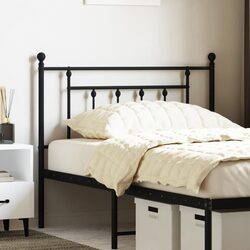 Metal Headboard Black 107cm Bedroom Bed Header Frame Sturdy Support
