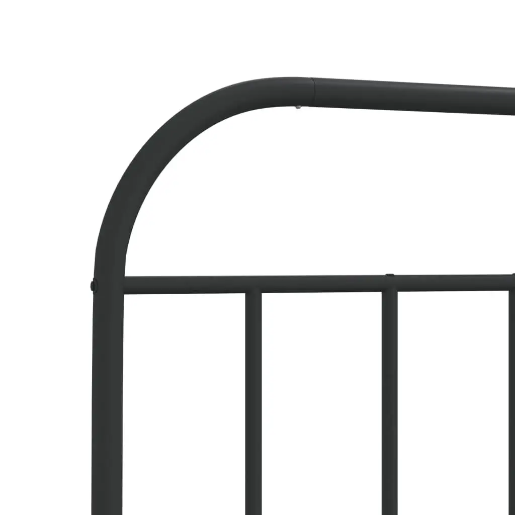 Black Metal Headboard 107cm Powder-Coated Steel Attachment Accessory for Bed Frame
