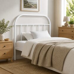 Elegant White Metal Headboard for Cozy Bedrooms