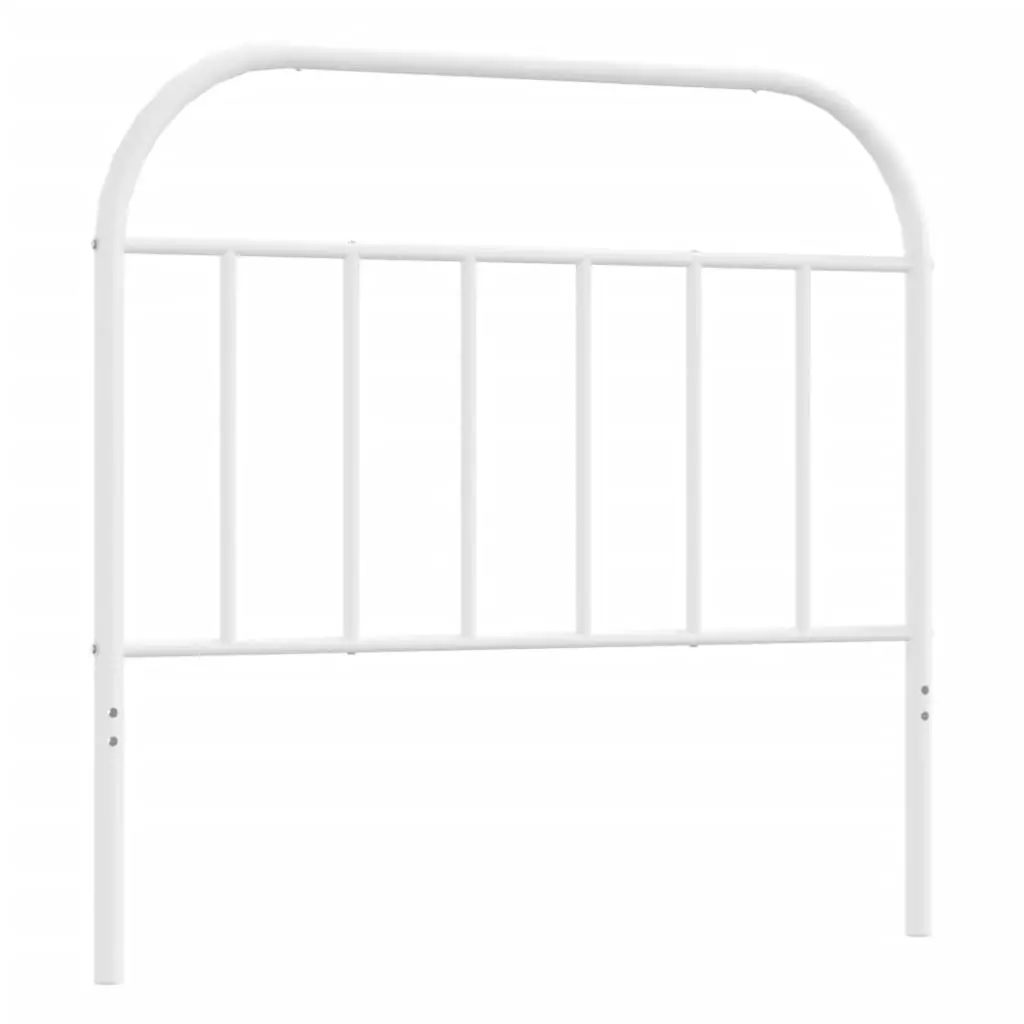 Metal Headboard White 107 cm Powder-coated Steel Bed Header with Sturdy Legs