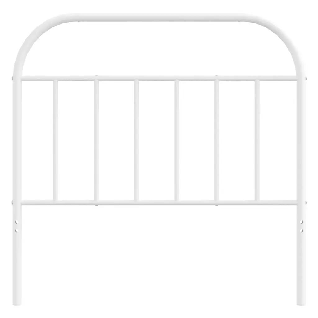 Metal Headboard White 107 cm Powder-coated Steel Bed Header with Sturdy Legs