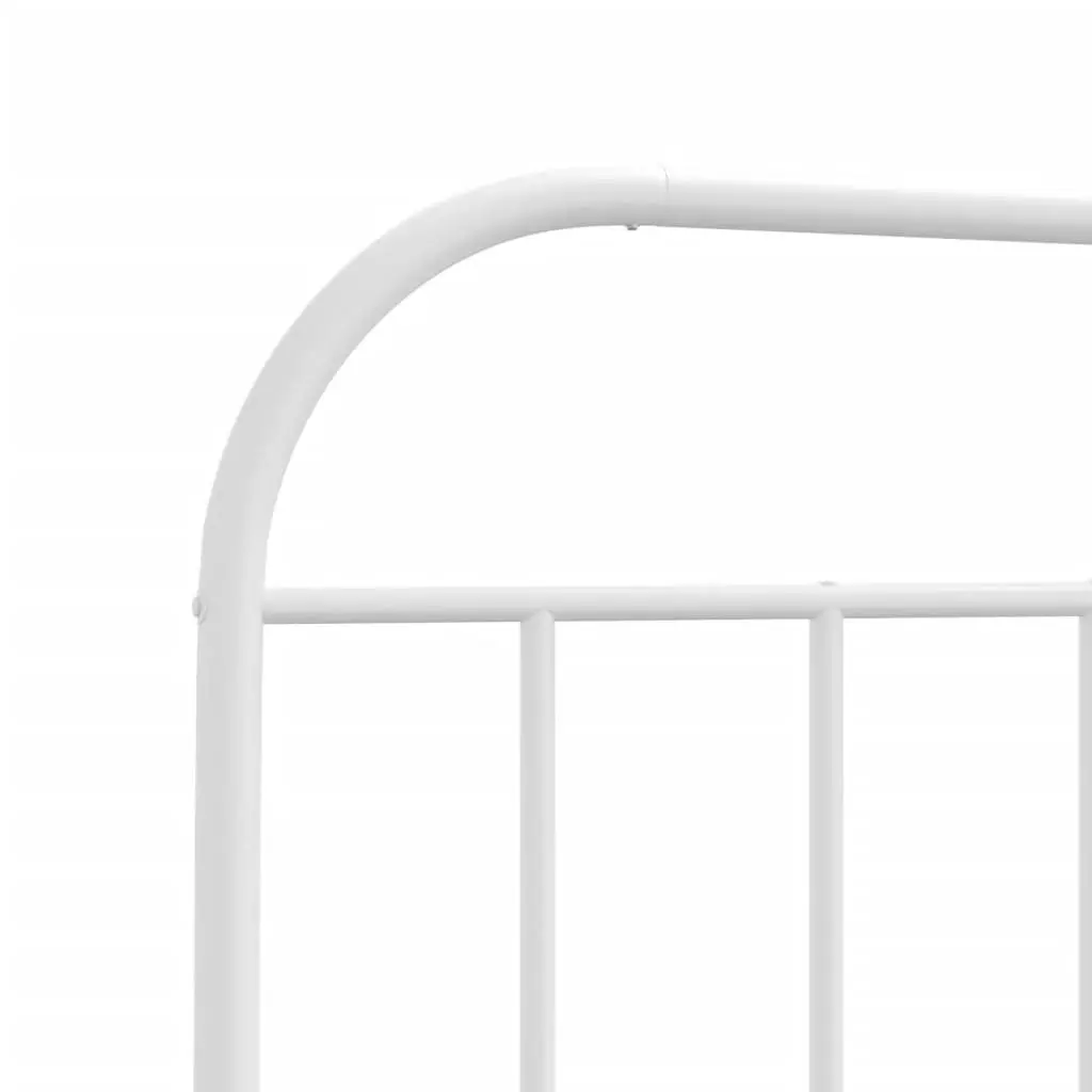 Metal Headboard White 107 cm Powder-coated Steel Bed Header with Sturdy Legs