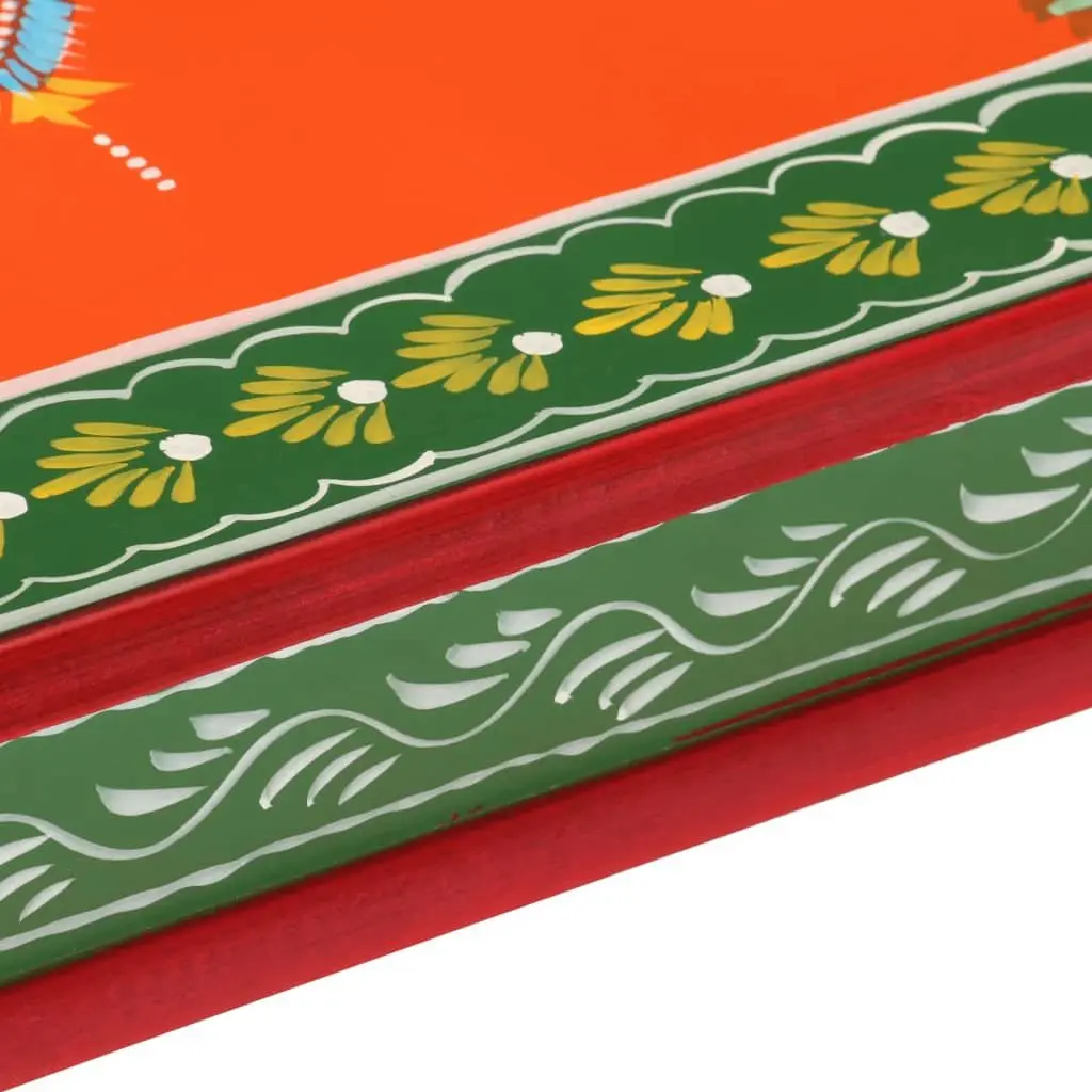 Orange Hand Painted Mango Wood Coffee Table