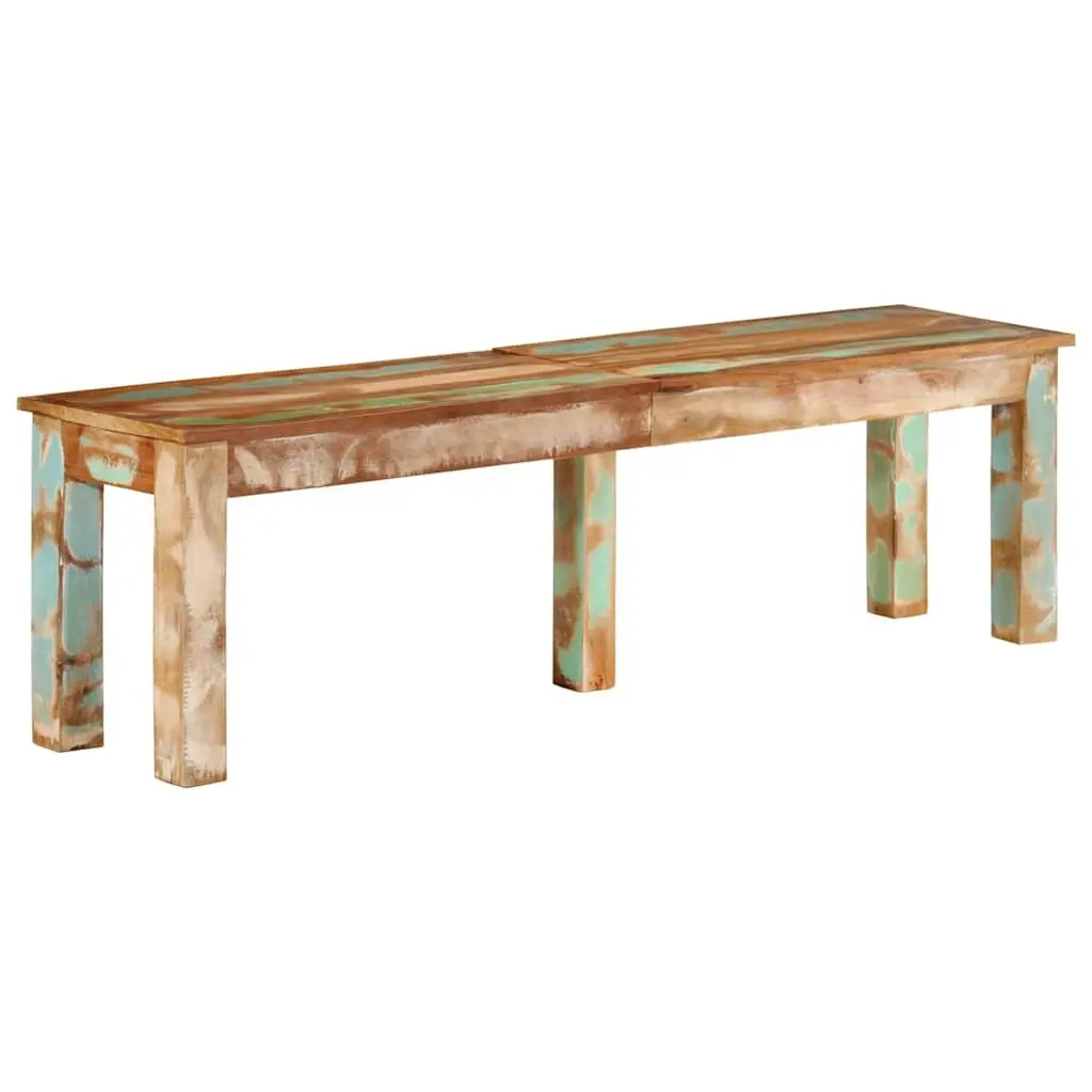 Indoor Bench Solid Reclaimed Wood Brown 160cm Long 35cm Wide 46cm High