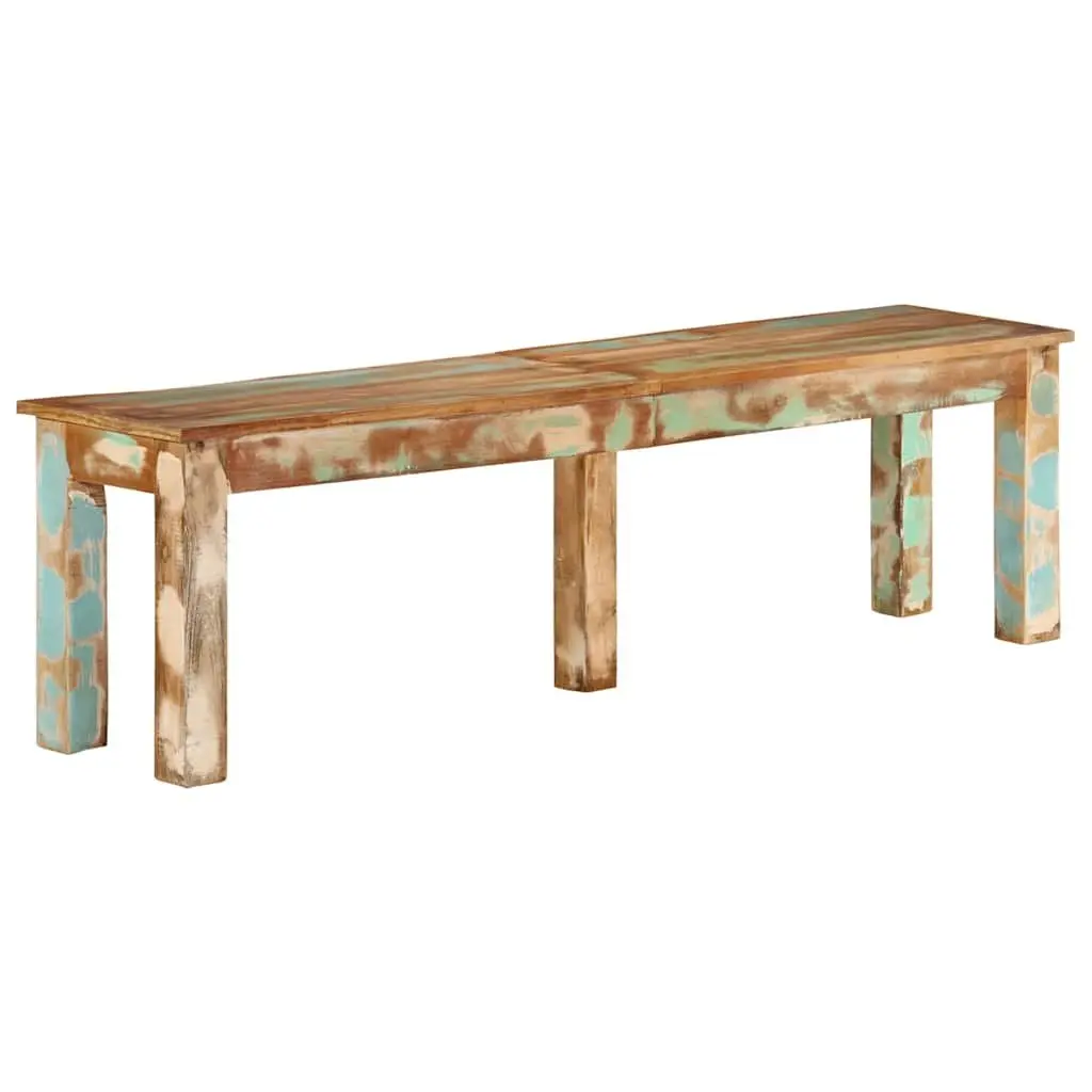 Indoor Bench Solid Reclaimed Wood Brown 160cm Long 35cm Wide 46cm High