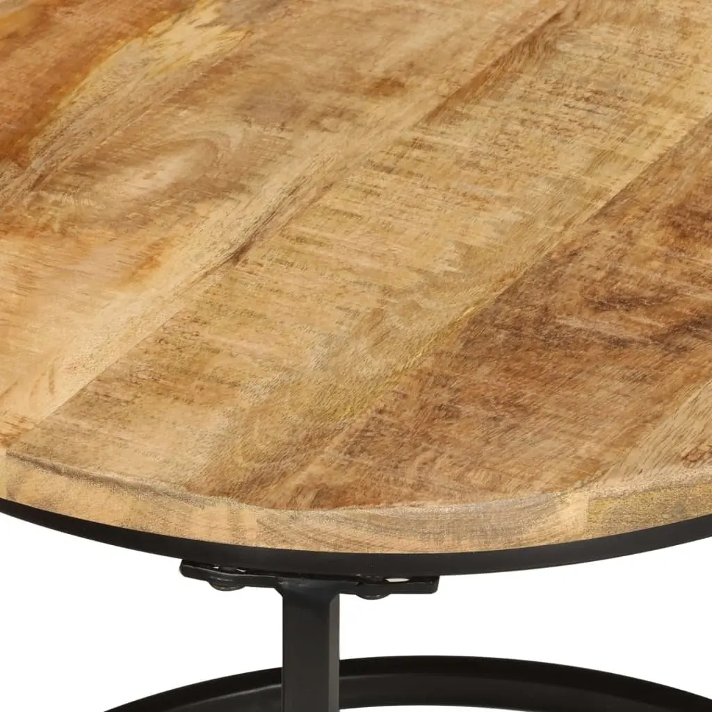 Nesting Tables 3 Piece Set Mango Wood Brown Coffee and Side Table Living Room