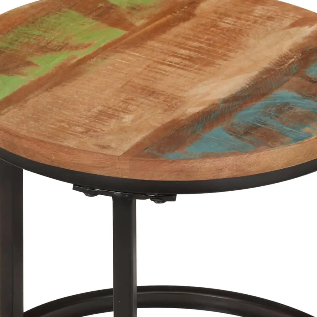 3-Piece Nesting Tables Set in Solid Reclaimed Wood