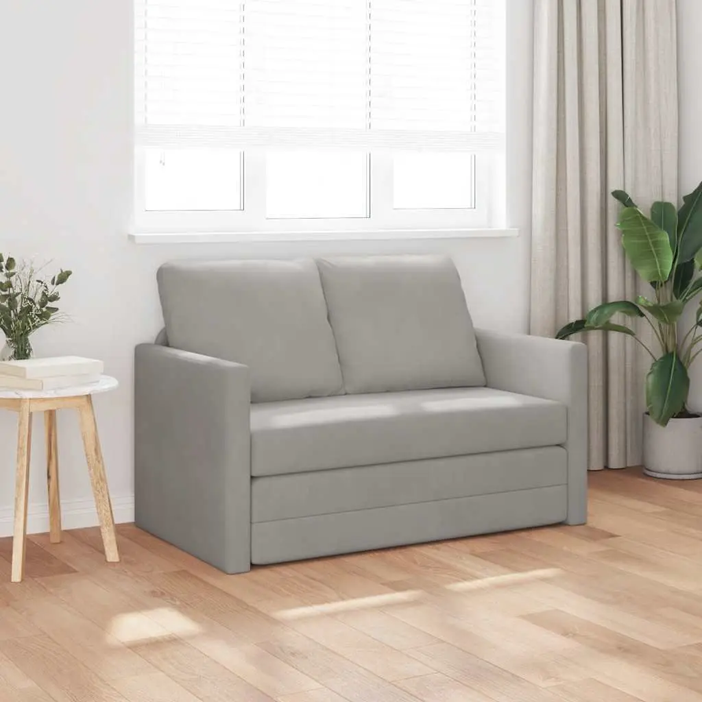 Floor Sofa Bed Convertible Loveseat Grey Velvet 2-in-1