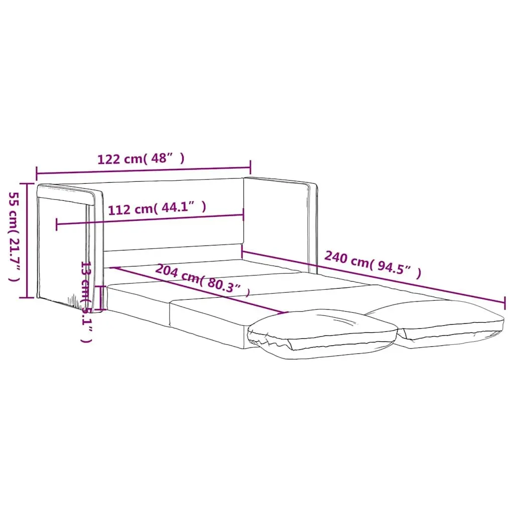 Floor Sofa Bed Convertible Loveseat Double Bed Black Velvet Folding