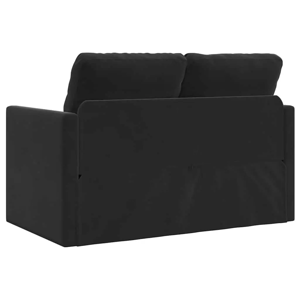 Floor Sofa Bed Convertible Loveseat Double Bed Black Velvet Folding
