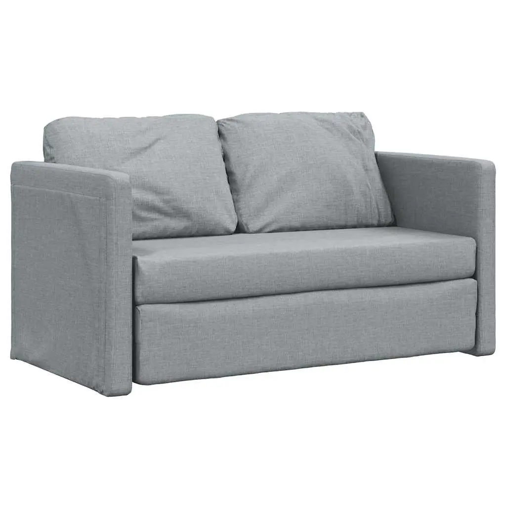 Floor Sofa Bed Convertible Loveseat Double Bed Grey Fabric Folding