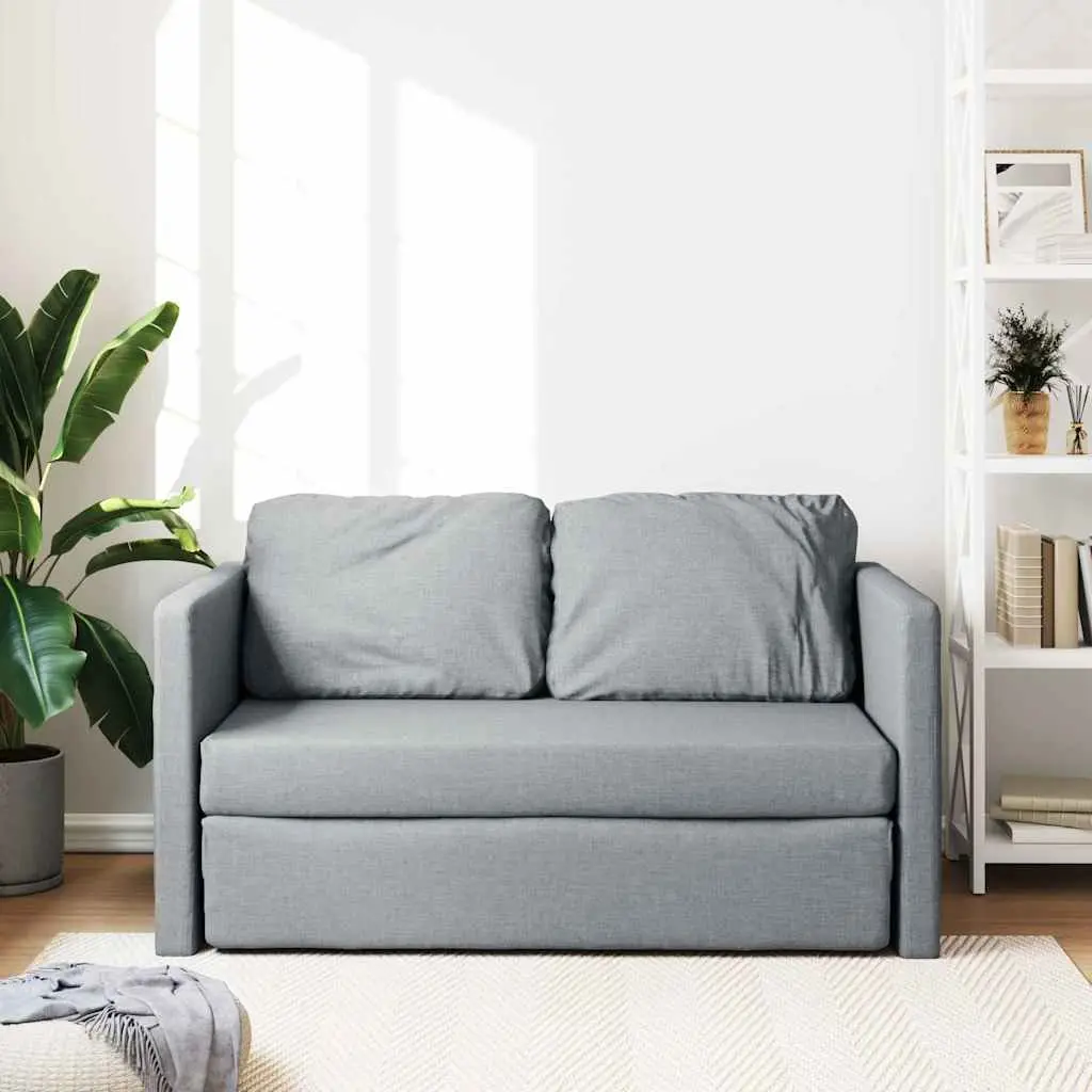 Floor Sofa Bed Convertible Loveseat Double Bed Grey Fabric Folding