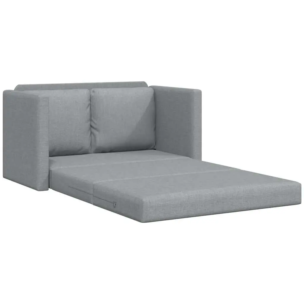 Floor Sofa Bed Convertible Loveseat Double Bed Grey Fabric Folding