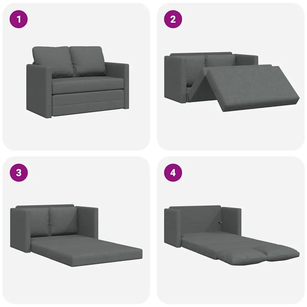 Floor Sofa Bed Convertible Sleeper Loveseat Folding Guest Bed Grey