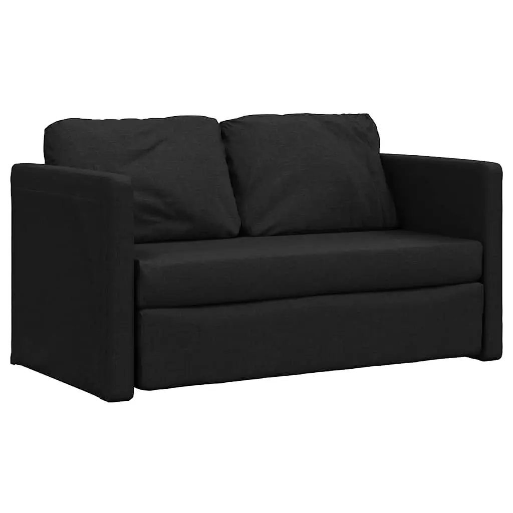 Convertible Black Fabric Floor Sofa Bed for Comfort