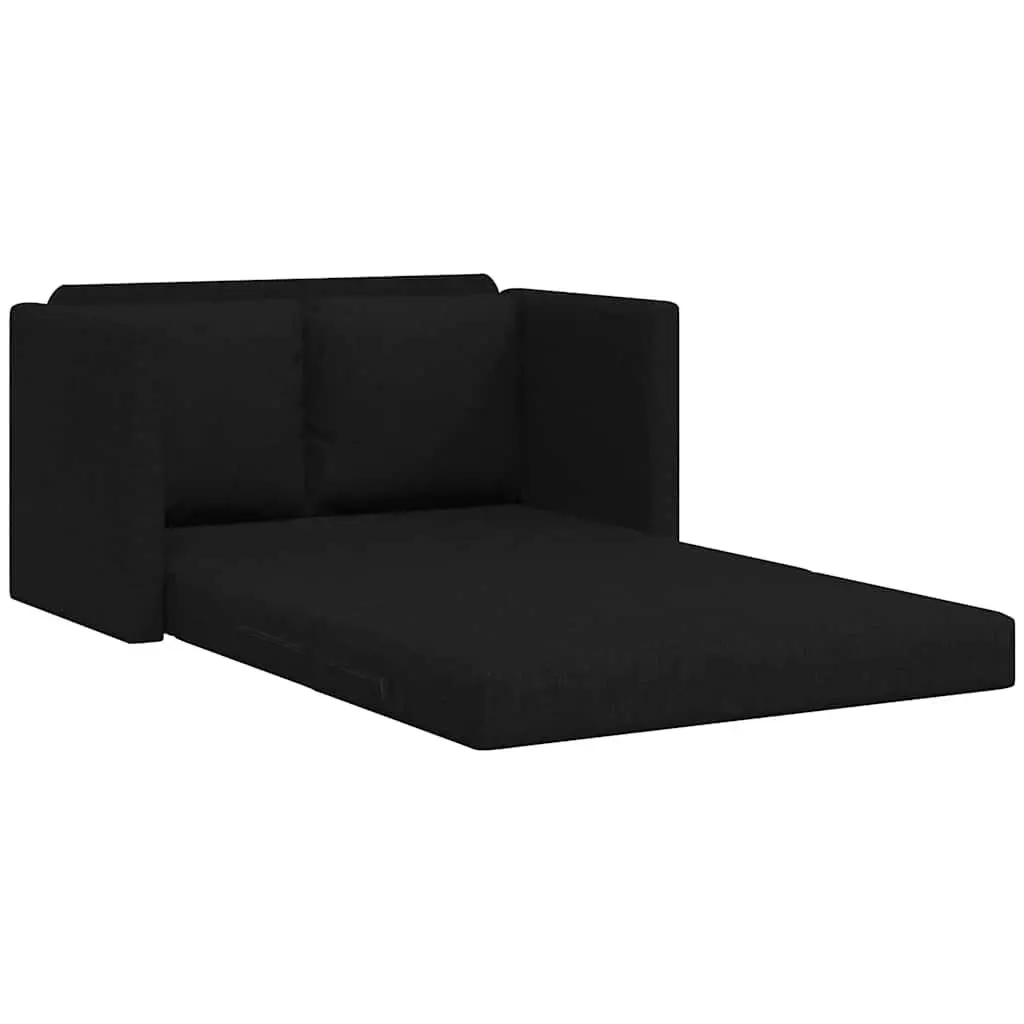 Convertible Black Fabric Floor Sofa Bed for Comfort