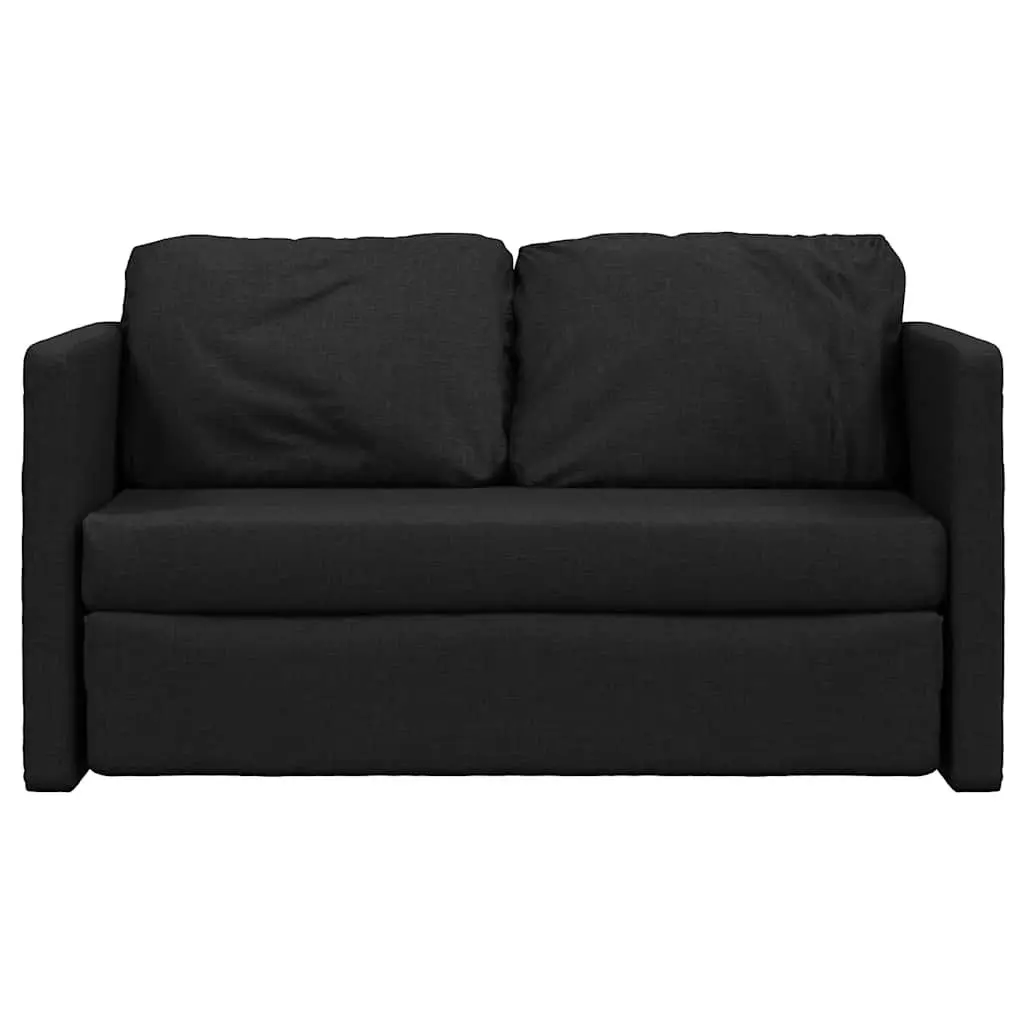 Convertible Black Fabric Floor Sofa Bed for Comfort