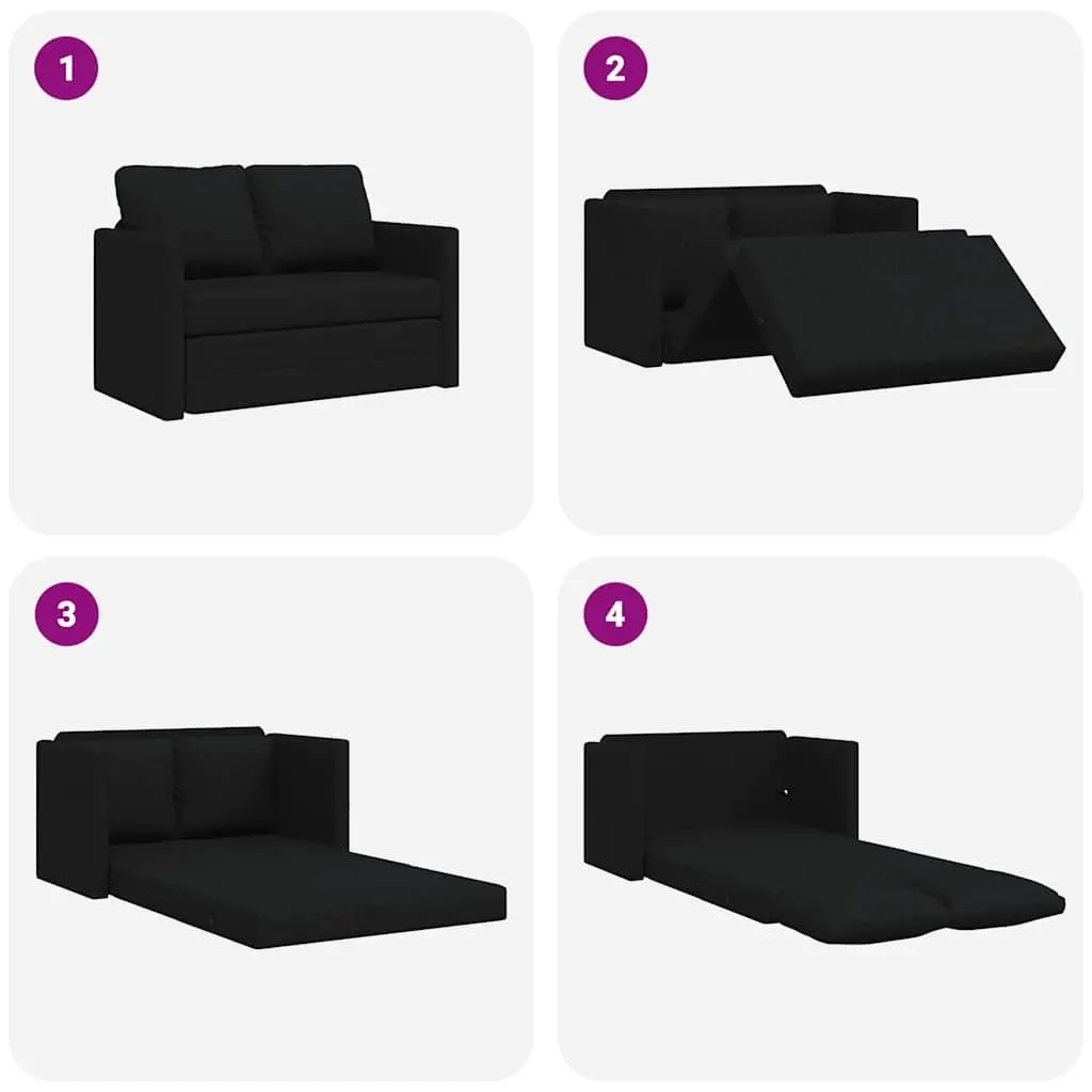 Convertible Black Fabric Floor Sofa Bed for Comfort