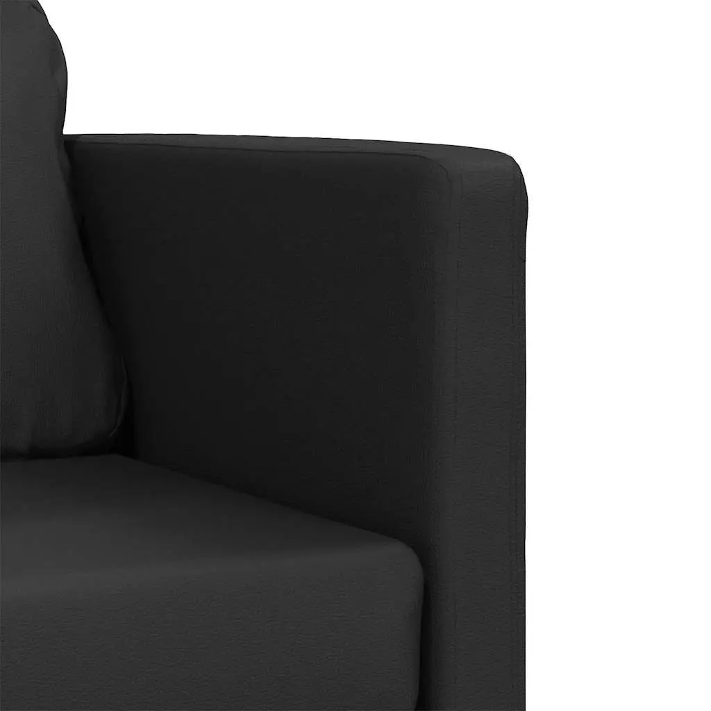 Convertible Loveseat Floor Sofa Bed in Black Faux Leather