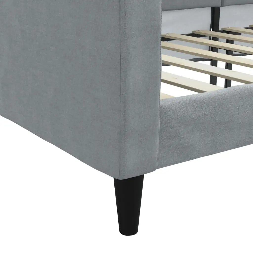 Day Bed Sofa Couch Grey 90x190 cm Fabric