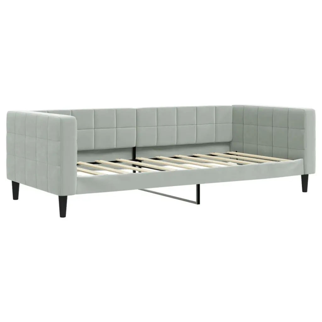 Grey Velvet Day Bed Sofa Bed 90x190 cm