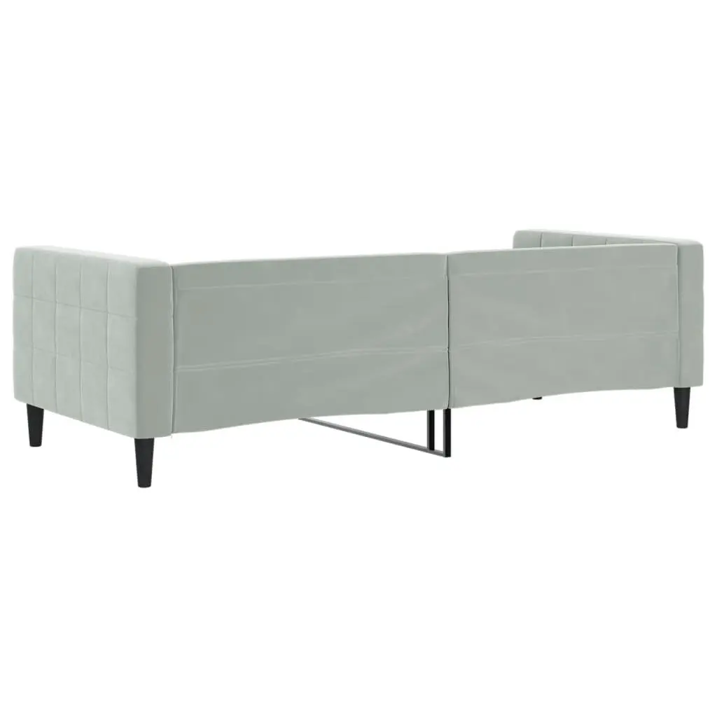 Grey Velvet Day Bed Sofa Bed 90x190 cm