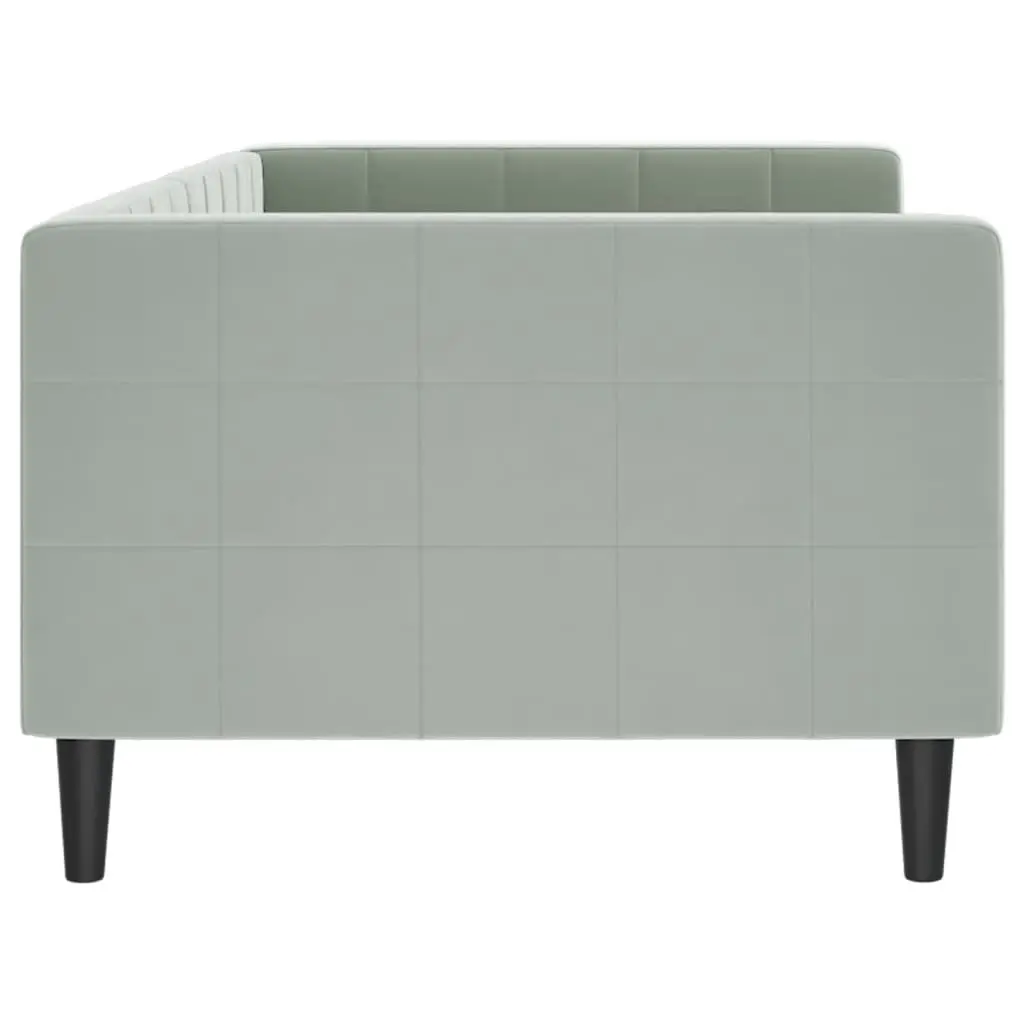 Grey Velvet Day Bed Sofa Bed 90x190 cm