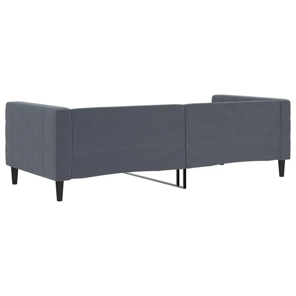 Day Bed Sofa Bed Grey Velvet 90x190 cm Modern Design Living Room Guest Bedroom