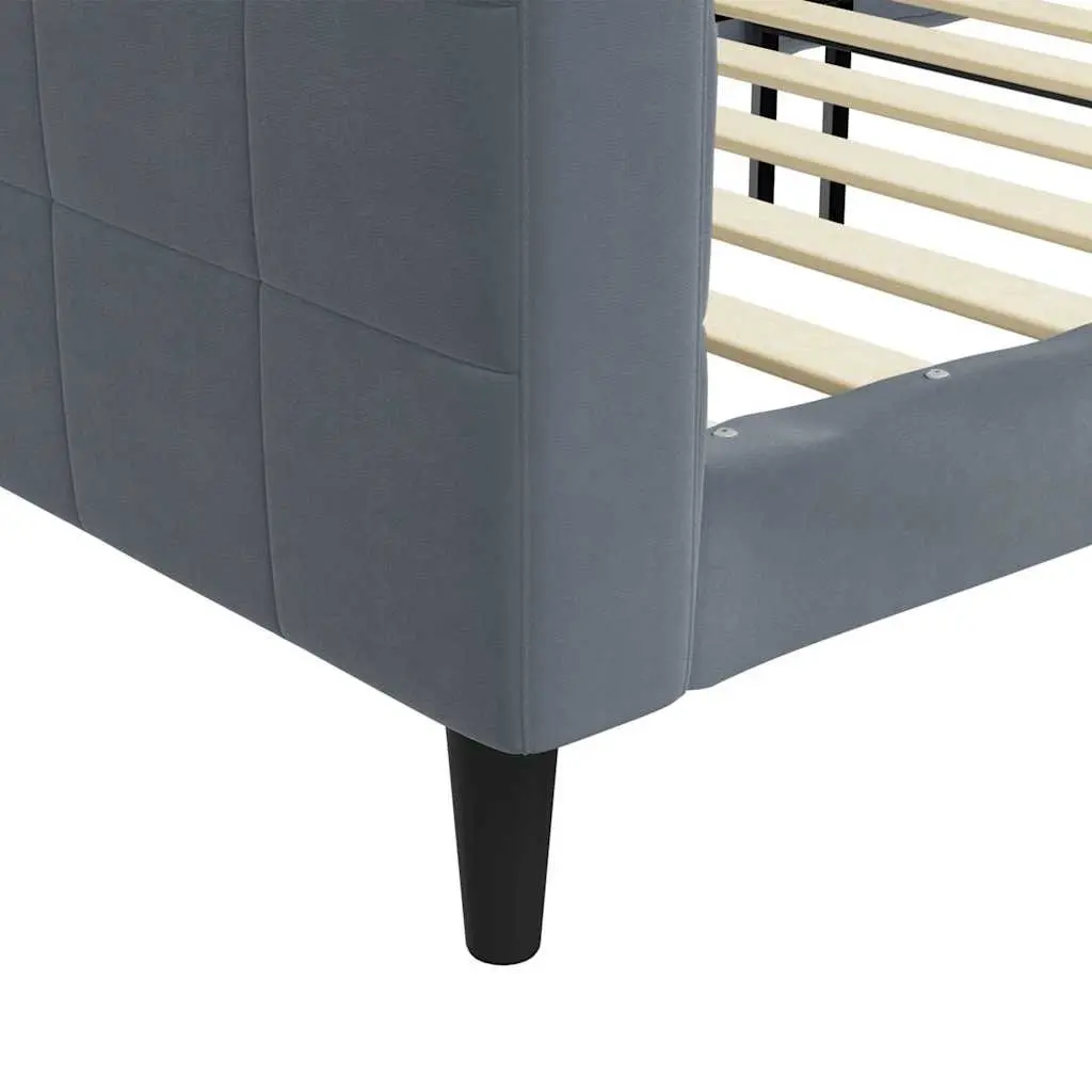 Day Bed Sofa Bed Grey Velvet 90x190 cm Modern Design Living Room Guest Bedroom