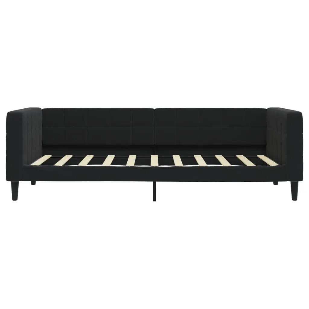 Day Bed Sofa Bed Frame Black Velvet 90x190 cm Modern Sleeper Couch Guest Bed
