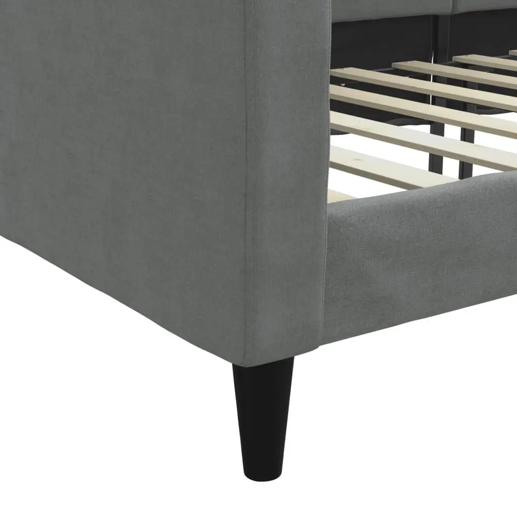 Day Bed Sofa Bed Grey Fabric 90x190 cm Modern Design Guest Bed Frame Slats
