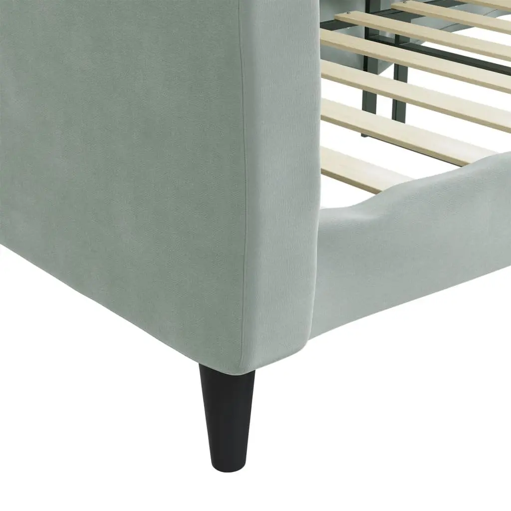 Grey Velvet Day Bed Sofa Bed 90x190 cm for Comfort