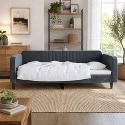 Velvet Grey Day Bed Sofa Bed Frame 90x190 cm