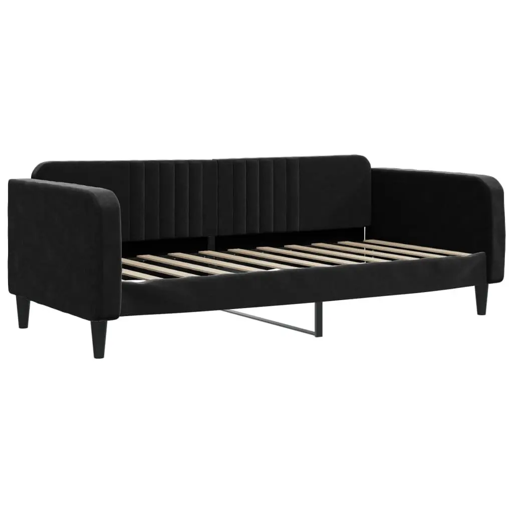 Black Velvet Day Bed Sofa Bed 90x190 cm